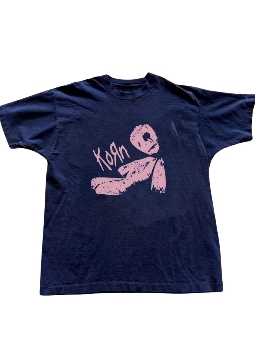 Gildan Graphic Tee Navy with Pink Print